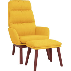 vidaXL Relaxing Chair with Stool TV Chair Upholstered Chair Relaxing Chair Reading Chair Living Room Mustard Yellow Fabric