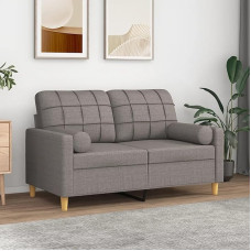 ZEYUAN 3200781 2-vietė sofa su dekoratyvinėmis pagalvėlėmis Taupe 120 cm audinys, Sofos ir kušetės, Sofa svetainė, Sofa paauglių kambariui, Sofa poilsiui, Sofa miegamajam, Miegamojo sofa, Minkšta sofa