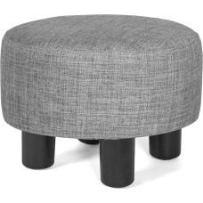 Joveco Ottoman Round Small Footrest Stool for Living Room or Office (Grey)