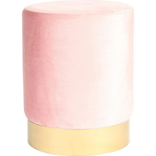 Harbour Housewares Round Velvet Pouffe - 29 x 36 cm - Pink