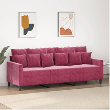 ZEYUAN 359317 3-vietė sofa, vyno raudona, 180 cm, aksomas, svetainės sofa, sofos ir kušetės, poilsio sofa, svetainės sofa, 180 cm