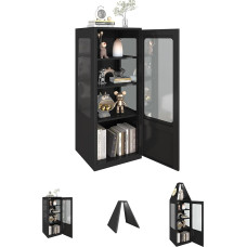 Vitrina su glamžytais stiklais, metalinis stalviršis su 3 verstellbaren regalenais, švarko spalvos 