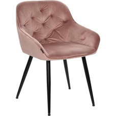 exitodesign Loren Valgomojo kėdės su porankiu, tualetinio staliuko kėdė, valgomojo kėdė, valgomojo kambario kėdė, minkšta kėdė, Bistro kėdė, valgomojo kambario kėdės, 55 x 60 x 79 cm, rožinės spalvos