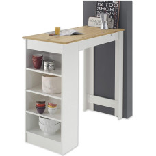 Mojito Modern Bar Table in White, Artisan Oak Look, Space-Saving Counter for Kitchen and Dining Room, 115 x 103 x 50 cm (W x H x D)