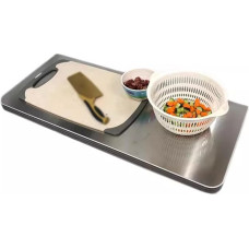 WBWAPA Klapptisch aus Edelstahl 304, Wandklapptisch für kleine Räume, Frühstücksbartisch, an der Wand montierte zusammenklappbare Werkbank, mehrere Größen optional (Größe: L110 x B50 cm/L