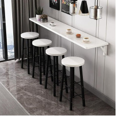 WBWAPA Klappbarer Wandschreibtisch, schwebender Schreibtisch mit Tafel, platzsparender Klappschreibtisch, umwandelbarer Wandschreibtisch, Wandtisch mit Ablageflächen und Haken, frei und e