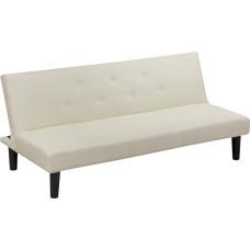 Baroni Home 3-Seater Fabric Sofa Bed Convertible into Upholstered Bed, Reclining Sofa with Plastic Legs for Living Room, Guest Room, Opens 93 cm, 167 x 70 x 77 cm (Panna Colour)