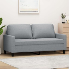 Sufrk 359163 2 vietų sofa šviesiai pilka 140 cm audinys Šiuolaikinė 2 vietų sofa maža sofa su porankiu svetainei / namams / biurui
