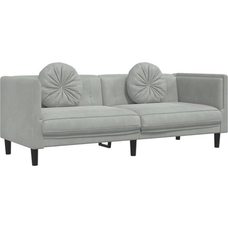 Tidyard Sofa 3-Seater 3-Seater Audinys Sofa Minkšta sofa Lounge Sofa Sofa sofa Minkšti baldai Svetainės sofa Dizainas Sofa Audinys Šviesiai pilkas aksomas