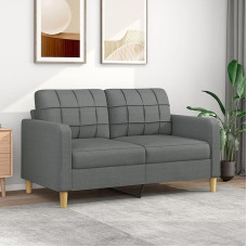 SECOLI 2 vietų sofa, audinys, maža sofa, moderni 2 vietų svečių sofa su porankiu, 2 vietų sofa, 2 vietų sofa svetainei, miegamajam, biurui, butui, 140 cm, tamsiai pilka #2