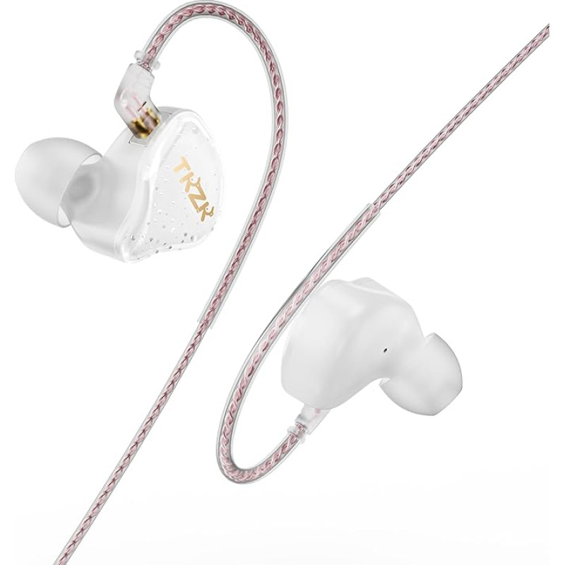 keephifi TKZK TK01 In-Ear Monitor IEM Entry HiFi ausinės, 10 mm Tesla magnetinis ratas DD Super Bass DJ ausinės, nanoskalės kompozitinė membrana ausų stebėjimo ausinių kabeliu žaidimams,