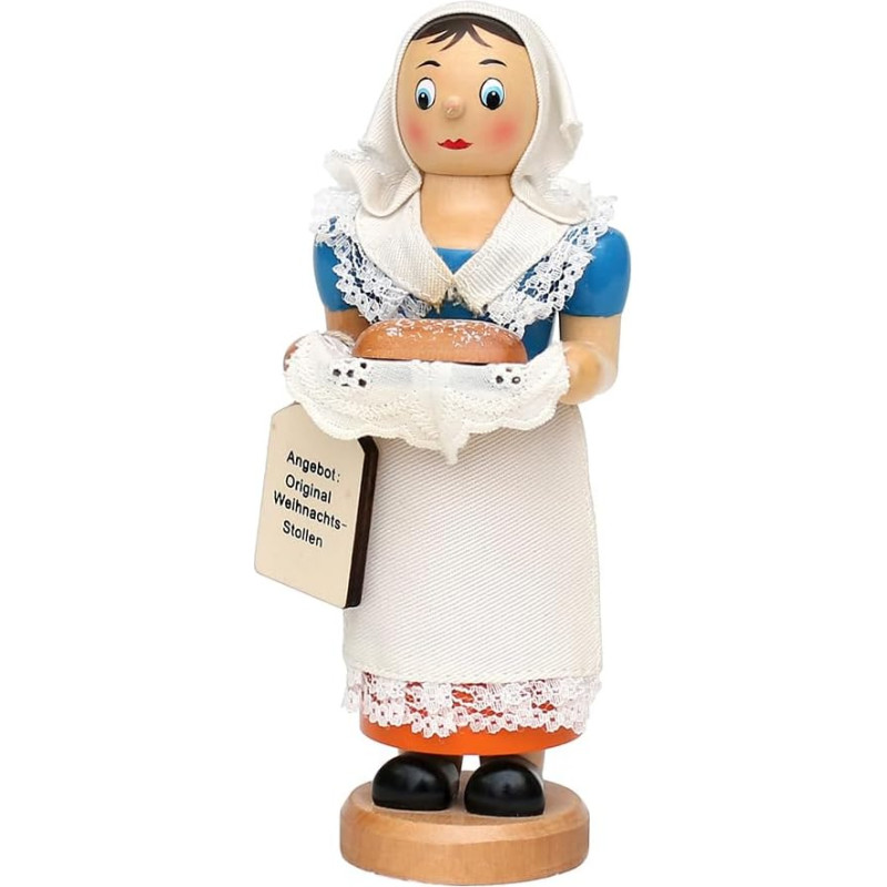 Dekohelden24 Beautiful Smoking Stollen Woman with Smoking Studs, Approx. 19 cm, Wood, 18 cm