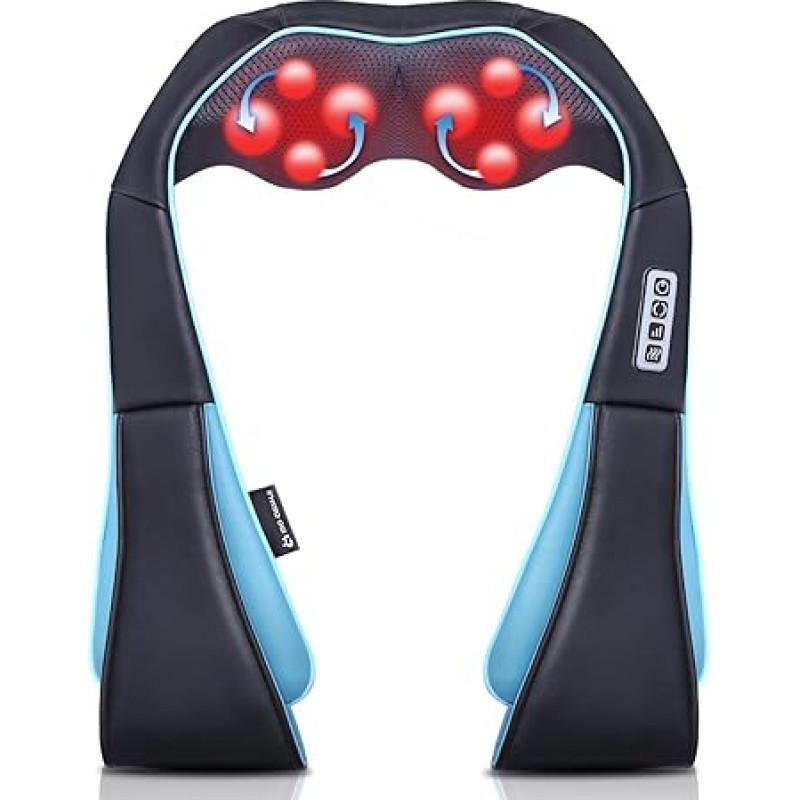 Masažuoklis su šiluma - Shiatsu kaklo masažuoklis Kalėdų dovana vyrams / moterims / mamai / tėčiui - kaklo, pečių, nugaros, juosmens, kojų, pėdų ir raumenų masažas