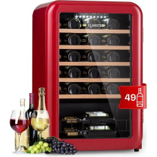 Klarstein Wine Refrigerator, 1 Zone, 115 L Built-in Drink Refrigerator, Small with Touch Panel, Small Wine Cabinet, Wine Fridge Small with Glass Door & LED, Bottle Fridge 4-22 °C, 49 Bottles