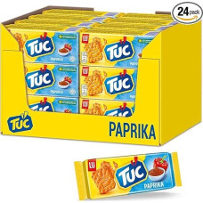 TUC Peppers 24 x 100 g I Salt Pastry Bulk Pack I Nibbles with Pepper Flavour I Finely Salted Snack Crackers