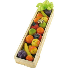 Odenwälder Marzipan Fruits Gift Basket in Chip Box 225 g Contains 15 g Fruits Bananas, Strawberries, Pears, Oranges, Mirabelles, Apples, Plums
