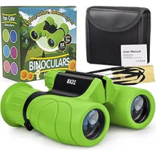 ASOMI žiūronai vaikams, didinimo koeficientas 8x21, dovana berniukams ir mergaitėms, atsparūs smūgiams, kompaktiški vaikiški žiūronai paukščių stebėjimui, žygiams, stovyklavimui, šnipinėjimo žaidimams ir tyrinėjimams, žali