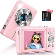 Skaitmeninis fotoaparatas 1080P fotoaparatas 44MP fotokamera su 2,4 colių LCD ekranu 16X skaitmeninis priartinimas Atgalinis fotografavimas Selfie fotoaparatas Nešiojamas kompaktiškas fotoaparatas Vlogging skaitmeninis fotoaparatas vaikams paaugliams