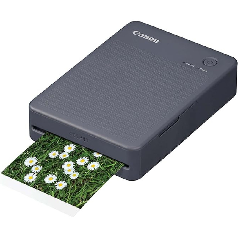 Canon SELPHY QX20 Mobile Photo Printer - Print Directly from Smartphone via Wi-Fi. Thermosublimation Printing, 2 Sizes Sticker Paper and Charging via USB-C - Dark Grey (Without Colour/Paper)