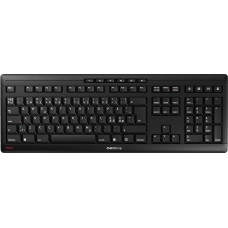 CHERRY Stream belaidė klaviatūra, šiaurietiško išdėstymo (QWERTY), 2,4 GHz radijo bangomis, tylūs klavišai, plokščios konstrukcijos, maitinama iš baterijos, juoda