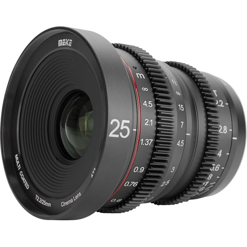 Meike 25mm T2.2 didelės diafragmos rankinio fokusavimo pagrindinis mažo iškraipymo mini kino objektyvas Suderinamas su