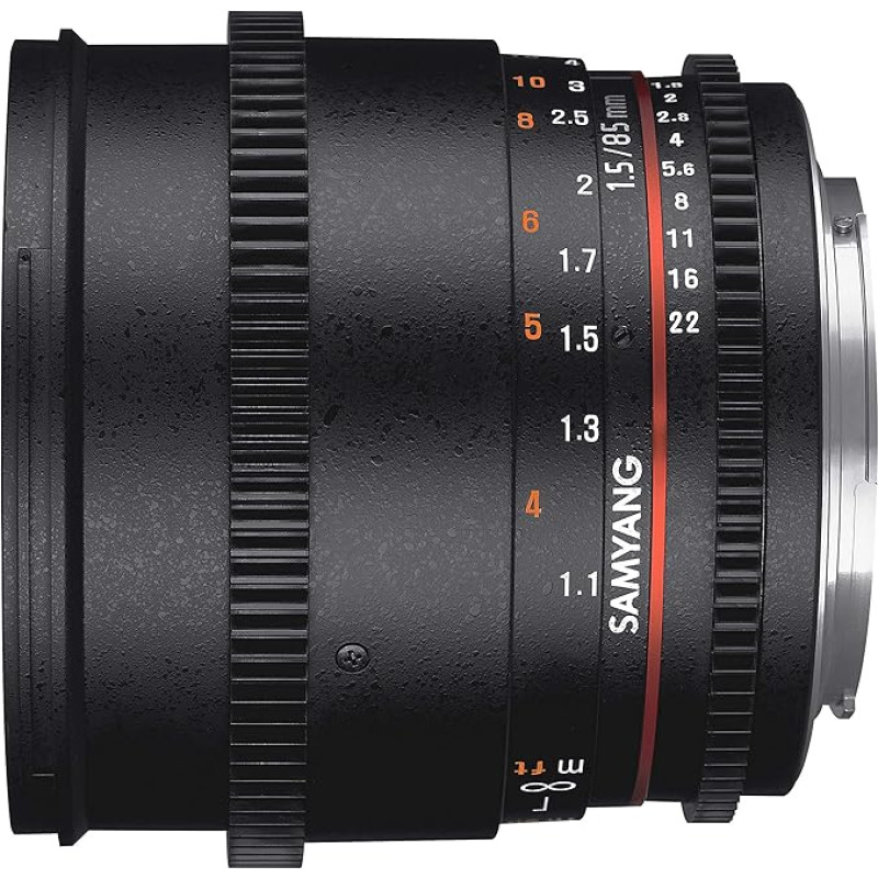 Samyang 85 mm T1.5 VDSLR II rankinio fokusavimo vaizdo objektyvas, skirtas Sony E-Mount fotoaparatui