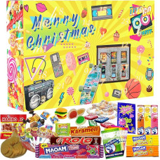 C&T 90s Sweets Advent Calendar 2023 | 24 x Retro Candy of the Nineties | Vintage Nostalgia Christmas Calendar with Sweets from Childhood