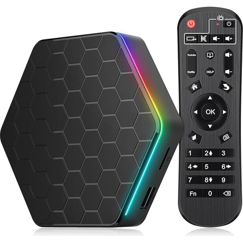 IDEALROYAL Android 12.0 TV Box, Android Box with 4GB RAM, 32GB ROM, Allwinner H618 Quad-Core 64-Bit-ARM, Corter-A53-CPU 6K Resolution, 2.4GHz/5GHz, WiFi6, 10/100M, LAN Enternet, Bluetooth 5.0