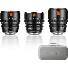 7artisans 10 mm/16 mm/25 mm T2.1 kino objektyvo S35 kadro rinkinys, suderinamas su 