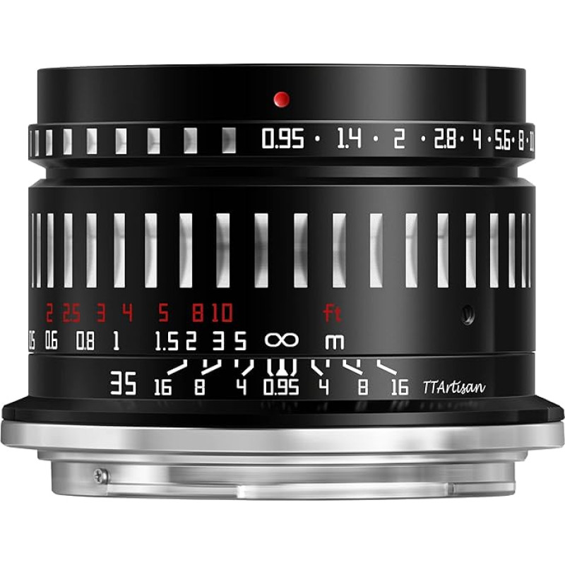 TT Artisan 35 mm F1.4 APS-C plačiakampio objektyvas su Sony E-Mount juoda