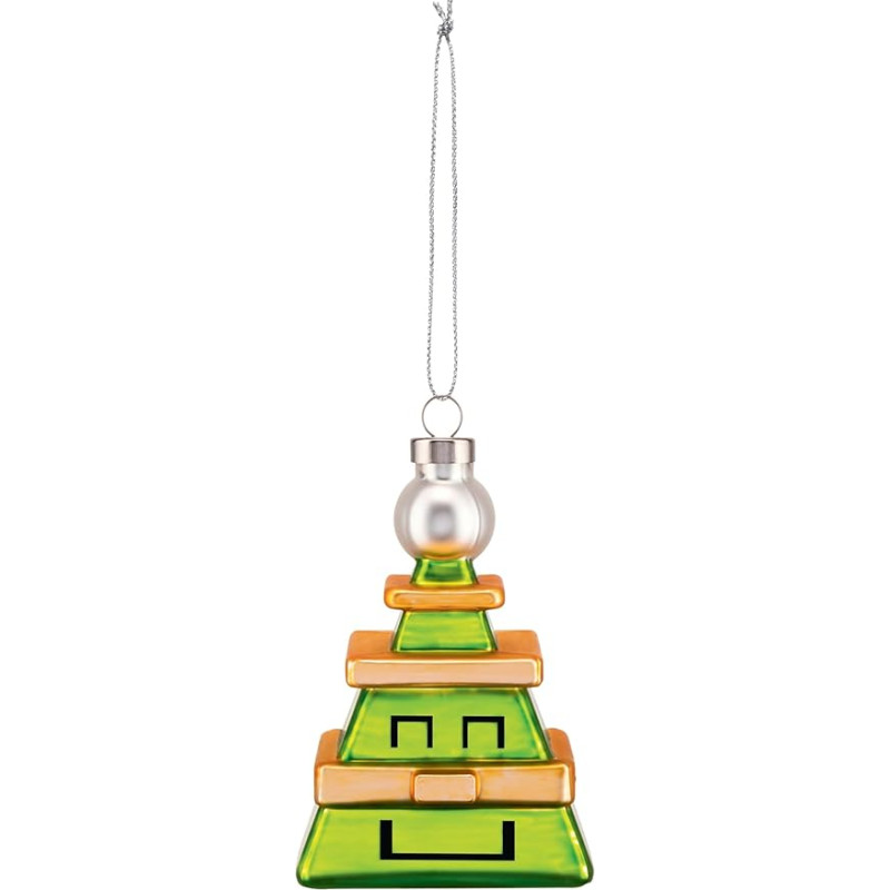 Alessi Cubik Tree GJ02 4 - Christmas Decoration in Vintage Design, Picture of a Christmas Tree, Made of Glass Puffed Mano Decorated, Green