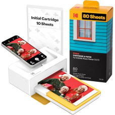 Kodak Dock Plus & Bluetooth portable instant photo printer, full colour prints in premium quality, 10 cm x 15 cm photos, compatible with iOS and Android