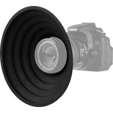 70-90 mm skersmens objektyvo gaubtas, antirefleksinis silikoninis sulankstomas gaubtas, skirtas 