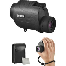 LUXUN monokuliaras 8 x 30 žiūronai Mini monokuliaras IPX7 vandeniui atsparus BaK-4 stiklas ir daugiasluoksnė danga Komplekte yra riešo dirželis ir krepšys Juoda