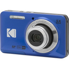 KODAK Pixpro FZ55-16 megapikselių skaitmeninis fotoaparatas, 5X optinis priartinimas, 2,7 LCD ekranas, optinis vaizdo stabilizatorius, 720p Full HD vaizdo įrašas, ličio jonų - mėlynas