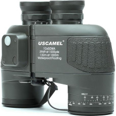 USCAMEL® 10x50 HD kariniai žiūronai su tolimačiu, kompasu ir teleskopu, užpildyti azotu, atsparūs vandeniui, sporto optika, kariuomenės žalia