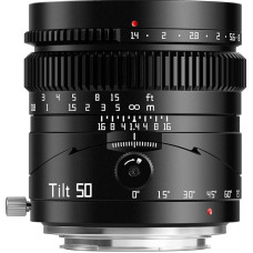 TTArtisan 50 mm F1.4 pakreipiamas fotoaparato objektyvas 