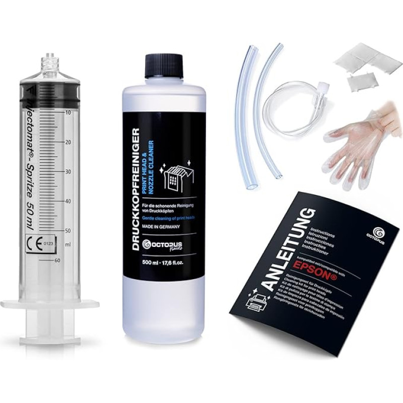 nozzle cleaner, print head cleaner for Epson print heads with hose adapter, 500 ml