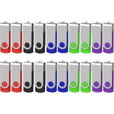 USB atmintinės 8 GB Pakuotė, kurioje yra 20 įvairiaspalvių 