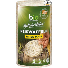 biozentrale Ekologiški ryžių vafliai, sorų kukurūzai, 12 vnt. (12 x 100 g), skanūs ryžių vafliai, skaidulų šaltinio užkandis