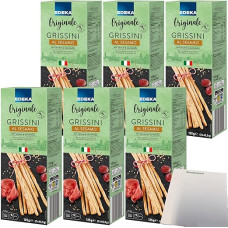 Edeka Italia Grissini with Sesame and Olive Oil Pack of 6 (6 x 125 g Pack) + usy Block