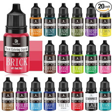 20 spalvų x 10 ml skystų koncentruotų maistinių dažų tortų dekoravimui, kepimui, sausainiams, makaronams - maistiniai dažai be cukraus gėrimams, tortų dekoravimui, 