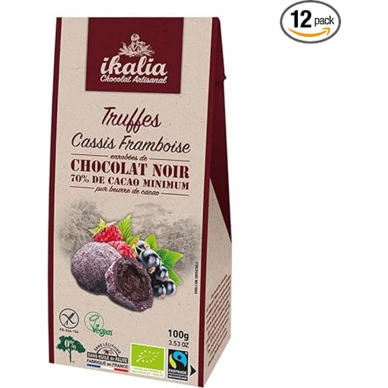 ikalia Truffle with Cassis & Raspberry, Dark Chocolate, 100 g (12)