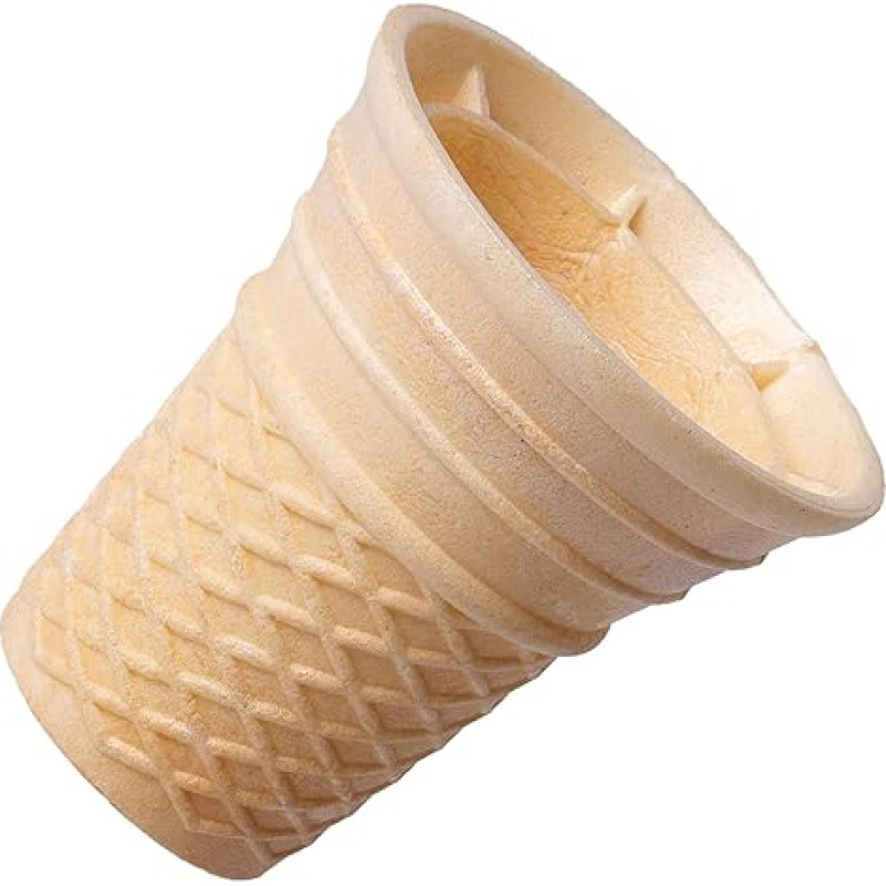 Bazko Classic Waffle Cups, Semi-Sweet Ice Cream Cones 7 cm / 6.6 cm, Pack of 340, Crispy Ice Cream Cone Soft Ice Cream Cups for Gelato, Sorbet, Vegan