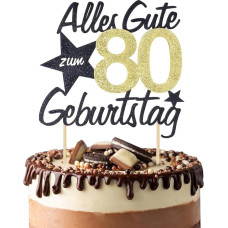 Cake Decoration 80th Birthday Man Woman 80th Birthday Happy Birthday 80th Birthday Cake Topper Cake Decoration 80th Birthday Cake Gold for 80th Birthday Women Men