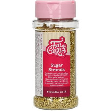 FunCakes Sugar Strands Metallic Gold Cake Sprinkles Great Flavour Perfect for Decorating Cakes, Cupcake Sprinkles 80g