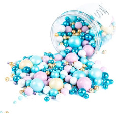 Super Streusel MeeresBlubb XL Crisper Balls Chocolate Balls Edible Cake Decoration Blue Underwater & Ice Worlds 190 g Pearls and Balls Sugar Decoration Sprinkles Cake Decoration Edible Edible Pearls