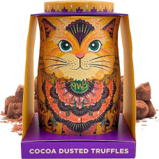 Monty Bojangles Savanna Gold Truffle Chocolates with Cocoa Cat Design Tin (135 g), Luxurious Chocolates with Flutter Scotch Flavour, Collector's Chocolates with Cat Motif