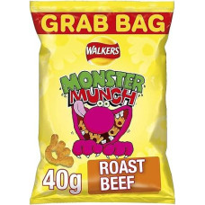 Monster Munch Knabber-Snacks Roastbeef Tüte - 40g - 12er-Packung