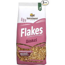 Barnhouse Flakes spelt, traditionally rolled organic spelt flakes, no added sugar or salt*, 3 x 200g